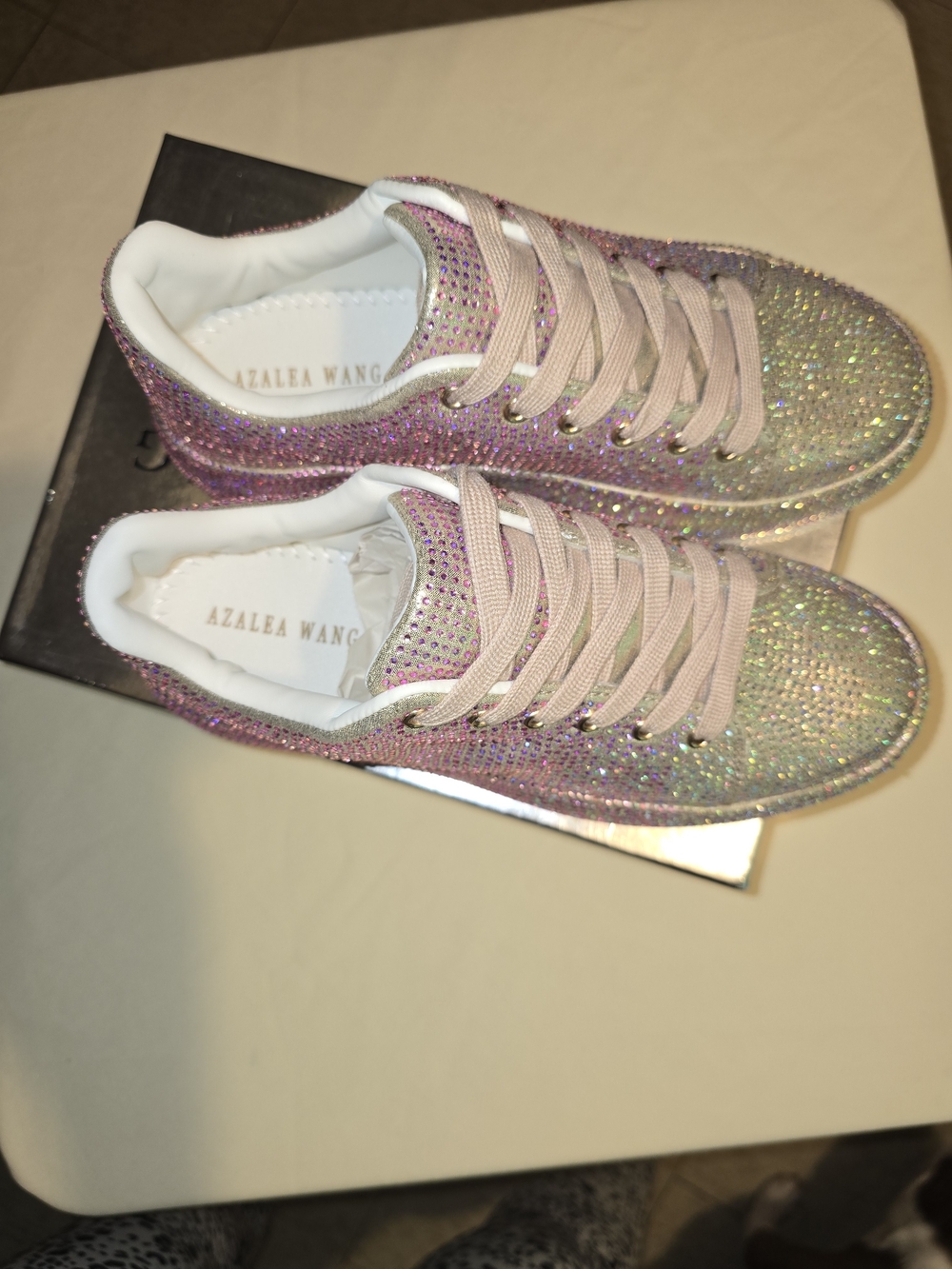 Sparkle Pink Lace-Up Sneakers